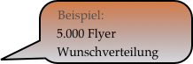 Beispiel:
    5.000 Flyer Wunschverteilung